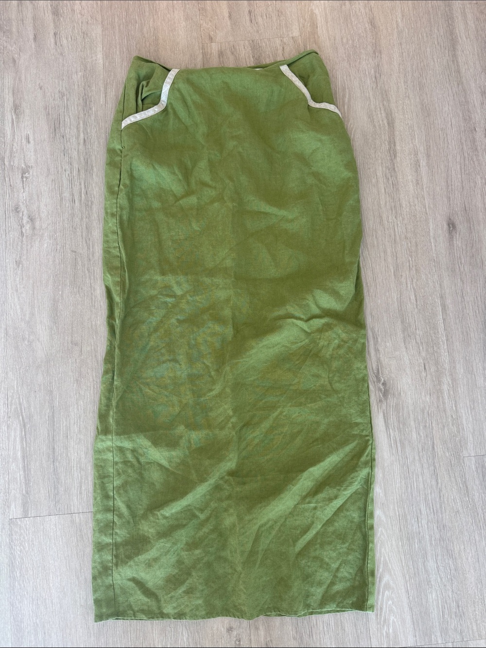 Reformation Green Elena Linen Maxi Skirt 2